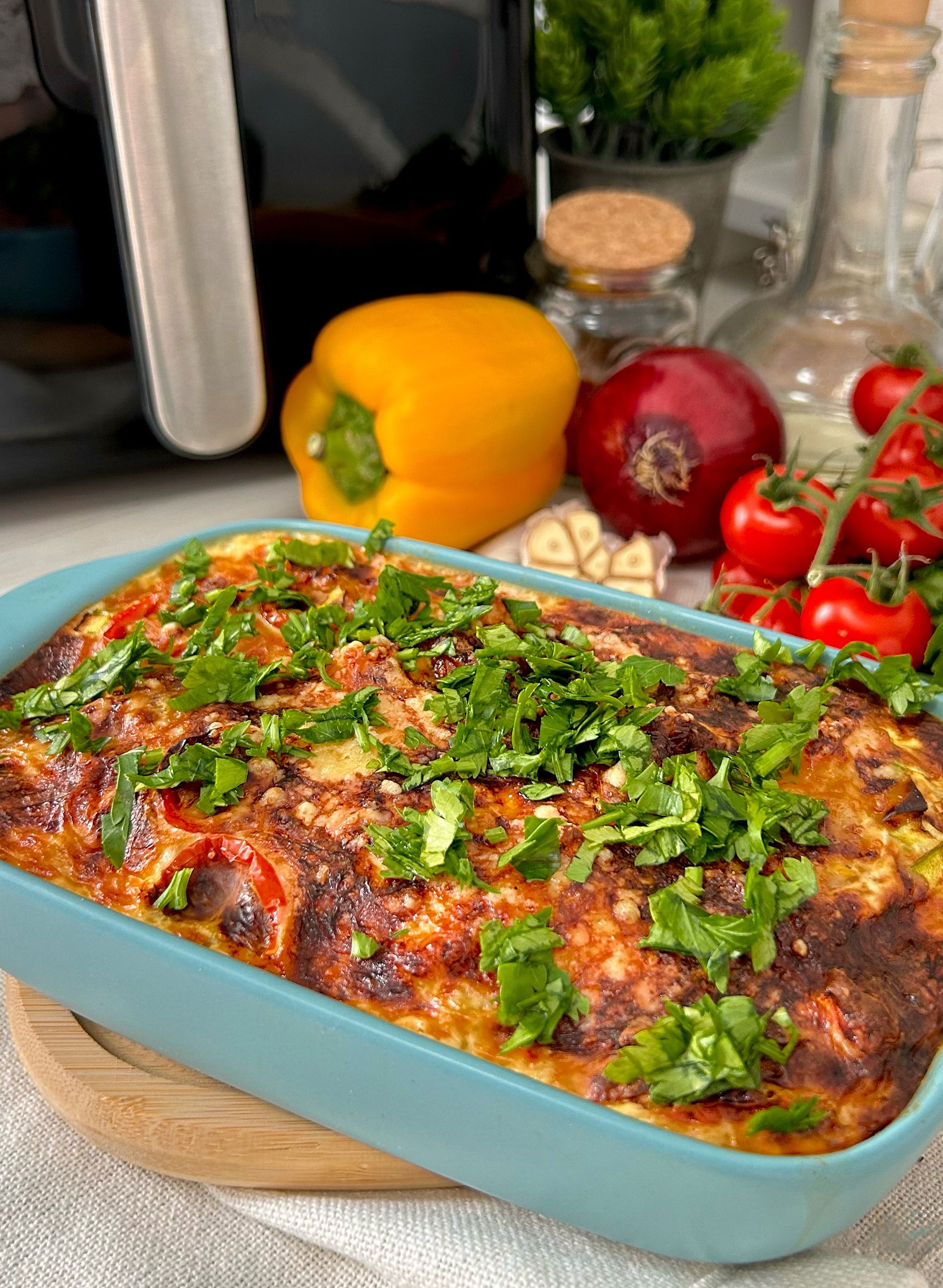 Овощная запеканка с курицей